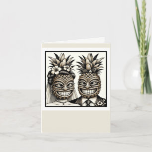 Carte De Remerciements Mariée et fille Aloha Pineapple Tiki Mariage princ