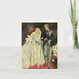 Carte De Remerciements Mariée et mariée Mariage Art déco vintage mariée e