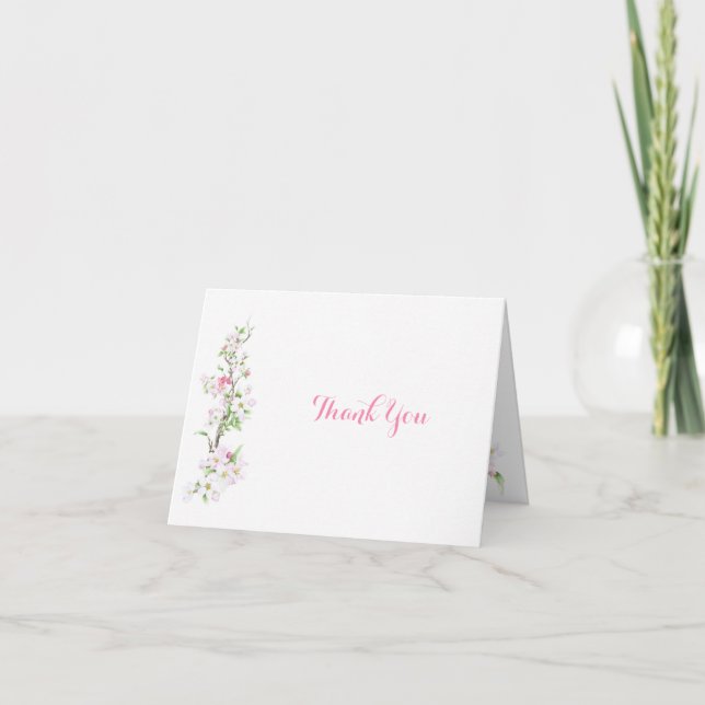 Carte De Remerciements Mariée Fleur de Pommier Personnalisable Fête de Ma (Devant)