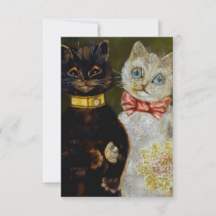 Carte De Remerciements « Mariés » par Louis Wain