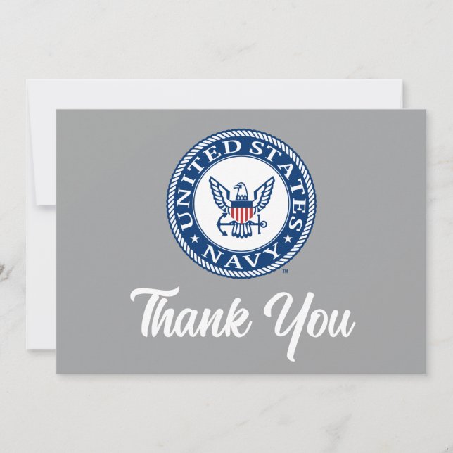 Carte De Remerciements Marine américaine | Navy Alt Emblem (Devant)