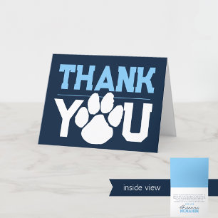 Carte De Remerciements Marine & Bébé Blue Paw Graduation Folding