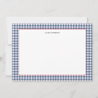 Marine et blanc Nautique En vichy plat