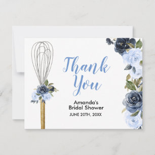 Carte De Remerciements Marine Floral Bientôt être fouetté Fête des mariée