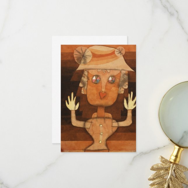 Carte De Remerciements Marionnette par Paul Klee (Devant/Arrière en situation)