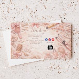 Carte De Remerciements Marque de coiffeur florale romantique