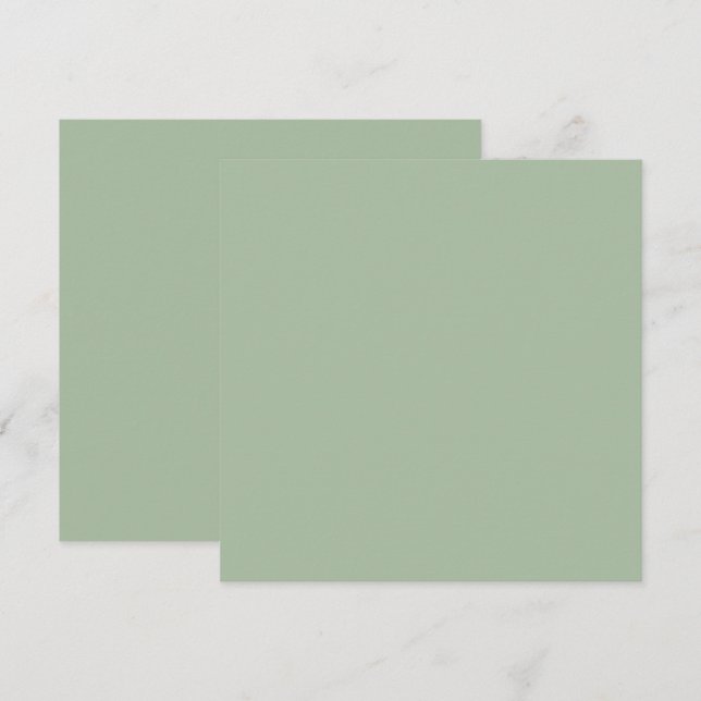 Carte De Remerciements Marque personnalisée verte Sage (Devant / Derrière)