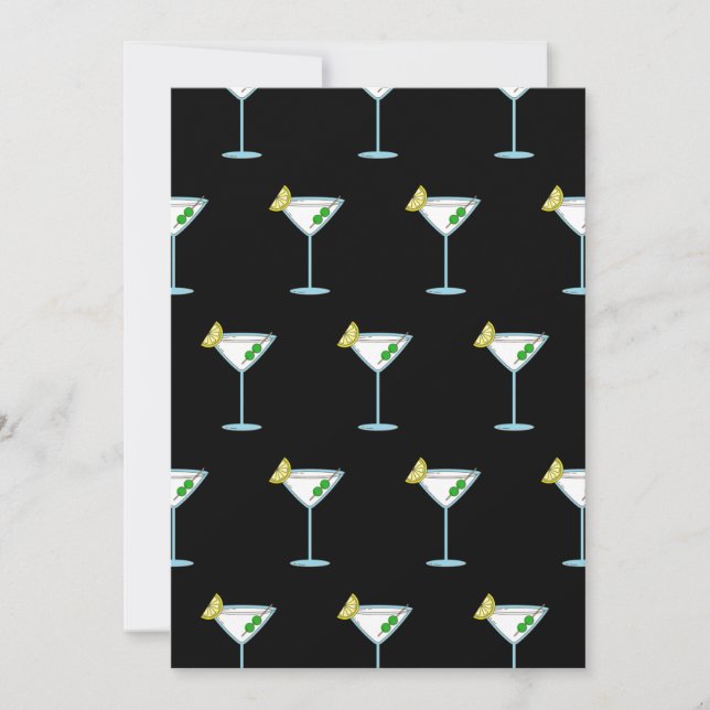 Carte De Remerciements Martini Amateurs De Cocktail Bar De Verre Alcool (Devant)