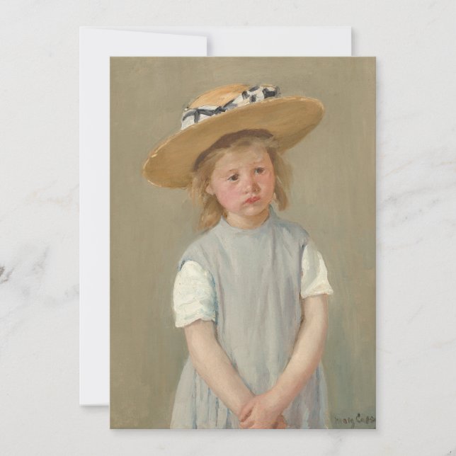 Carte De Remerciements Mary Cassatt - Enfant en paille Casquette (Devant)