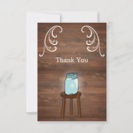 Carte De Remerciements Mason Jar Mariage rustique