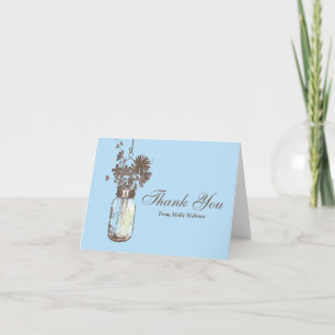 Carte De Remerciements Mason Jar rempli de fleurs sauvages
