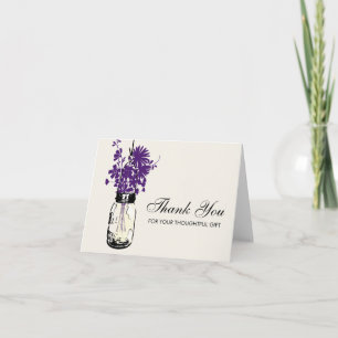 Carte De Remerciements Mason Jar rempli de Fleurs sauvages