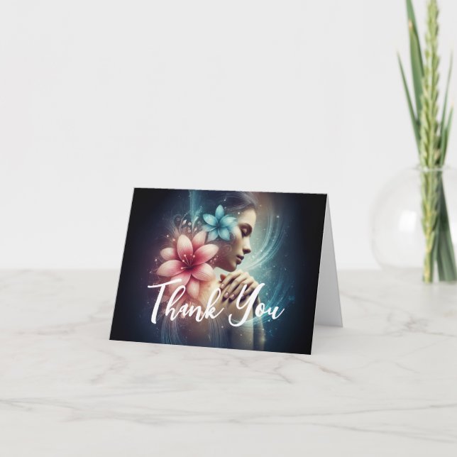 Carte De Remerciements Massage Thérapie Guérison Mains Énergie Spa Bien-ê (Devant)