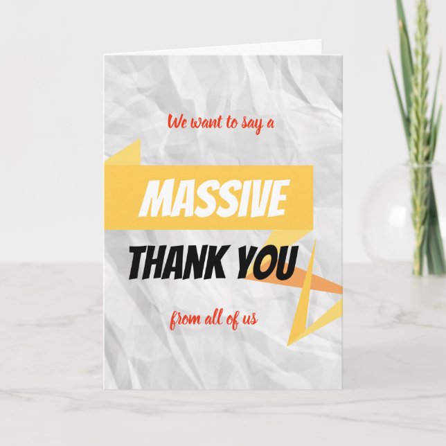 Carte de remerciements massive (Devant)