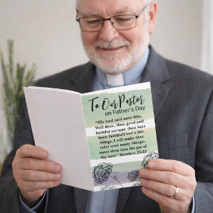 Carte De Remerciements Matthew 25:21 Remerciement au Pasteur Fête des Pèr