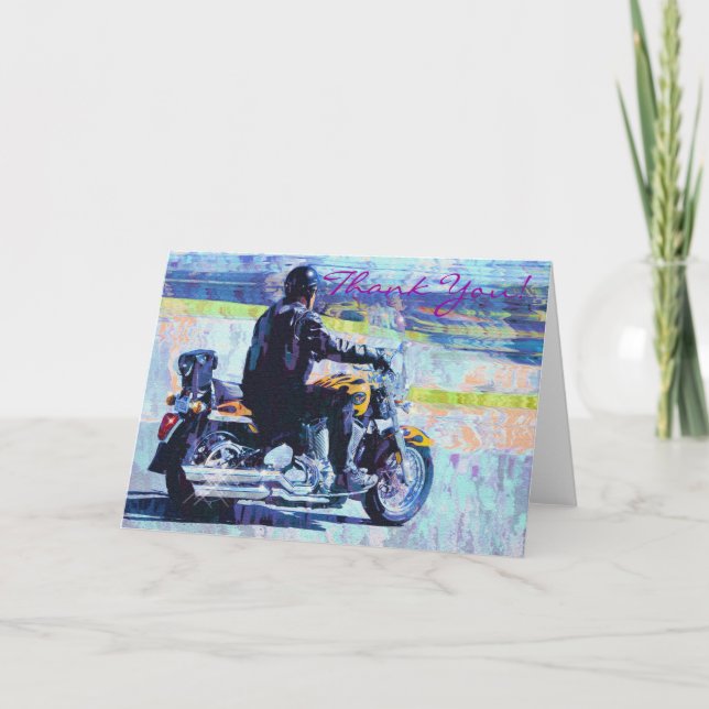Carte De Remerciements "Mature" Motbike Thank You (Devant)