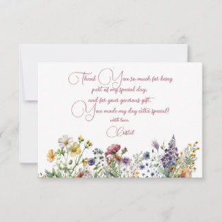 Carte De Remerciements Meadows fleurs adultes fleuris Anniversaire