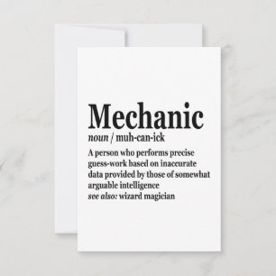 Carte De Remerciements Mécanique diesel Définition Drôle réparateur père