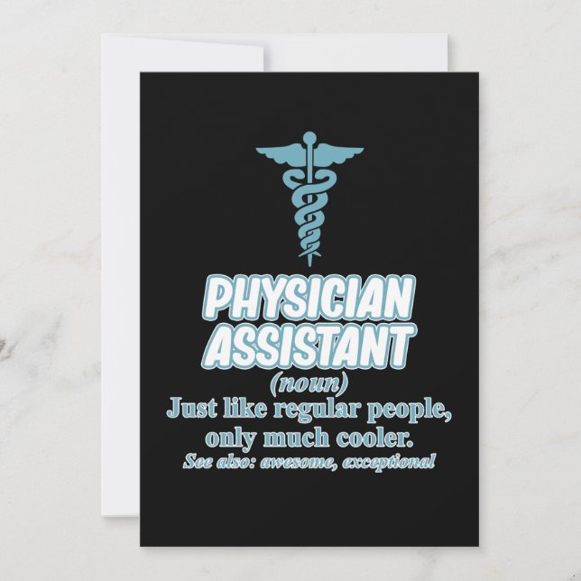 Carte De Remerciements Médecin Assistant Définition PA Étudiants Médicale (Devant)
