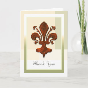 Carte De Remerciements Medieval Florence Style Fleur de Lis Thank You