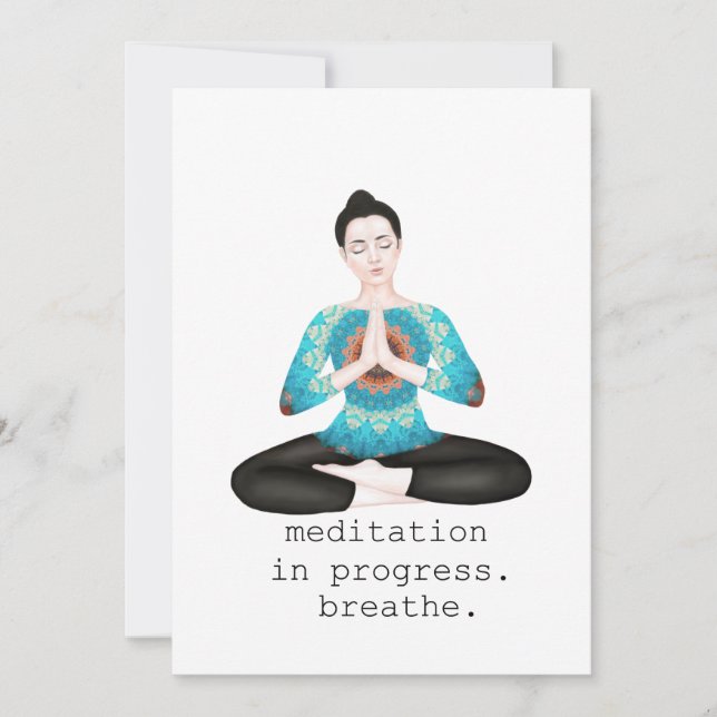 Carte De Remerciements méditation en cours. respirer (Devant)