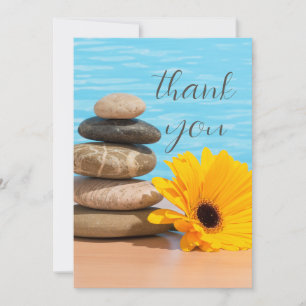 Carte De Remerciements Méditation Stones Zen Ocean Beach Propre et Chic