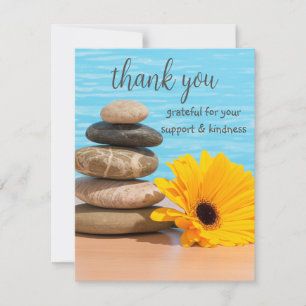 Carte De Remerciements Méditation Stones Zen Summer Beach Simple