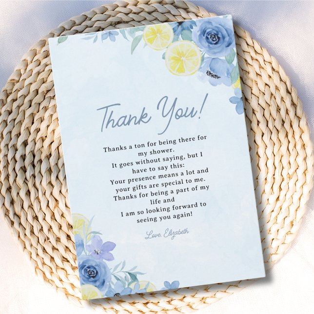 Carte De Remerciements Mediterranean Lemon Bridal Party (Créateur téléchargé)