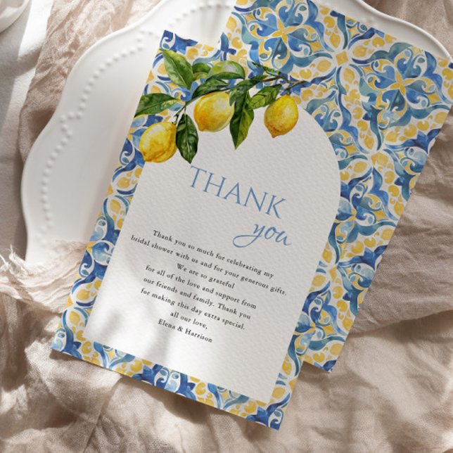 Carte De Remerciements Mediterranean Lemon Main Squeeze Fête de Mariage (Créateur téléchargé)