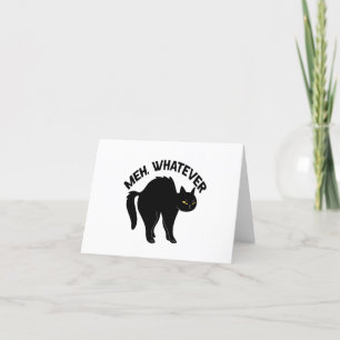 Carte De Remerciements Meh Quoi que Funny Kawaii Chat Noir Amoureux des a