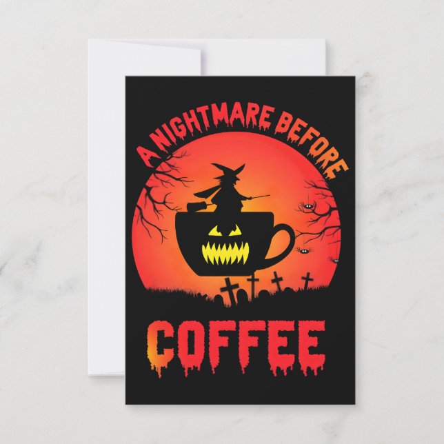 Carte De Remerciements Meilleur café personnalisé pour Halloween – Person (Devant)