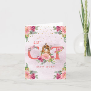 Carte De Remerciements Meilleur Chat Maman Ever Kitten Illustration Fête 
