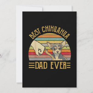 Carte De Remerciements Meilleur Chihuahua Papa Jamais Rétro Vintage