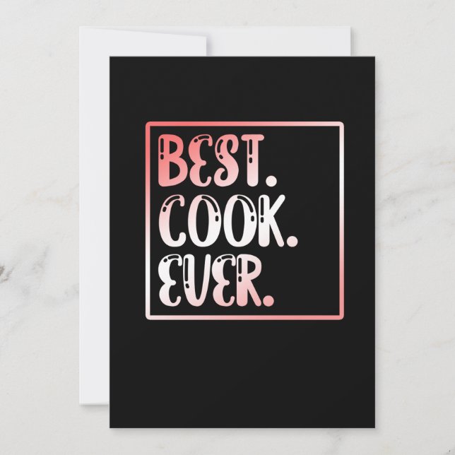 Carte De Remerciements Meilleur Cuisinier Jamais Chef Cuisine Cuisine Cré (Devant)