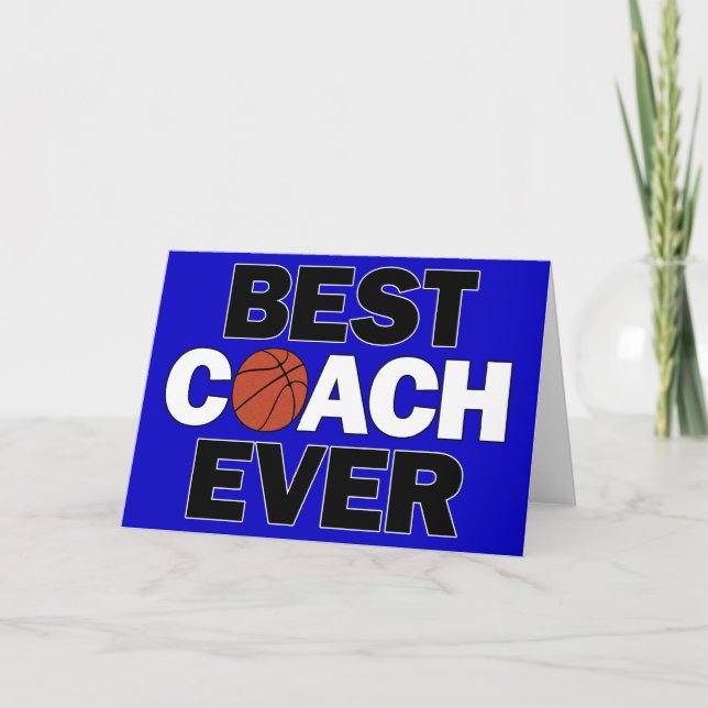 Carte De Remerciements Meilleur Entraîneur De Basket-Ball Toujours Person (Devant)