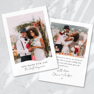 Carte De Remerciements Meilleur jour jamais Mariage de photos du coeur