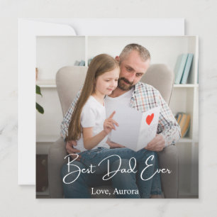 Carte De Remerciements Meilleur papa jamais personnalisé photo