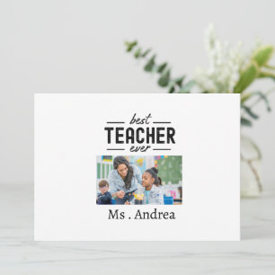 Carte De Remerciements Meilleur Professeur de Tous les Temps Nom Photo Ap