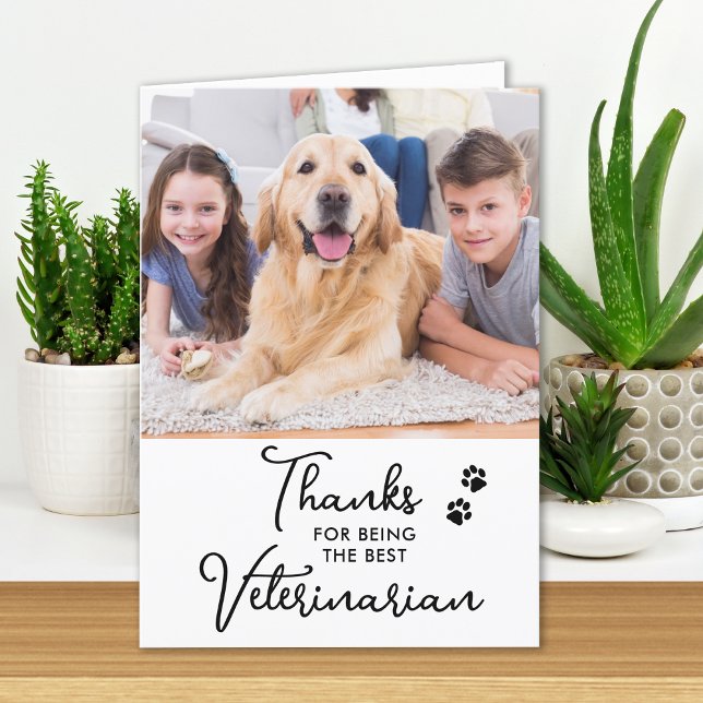 Carte De Remerciements Meilleur vétérinaire personnalisé chien animal de  (Créateur téléchargé)