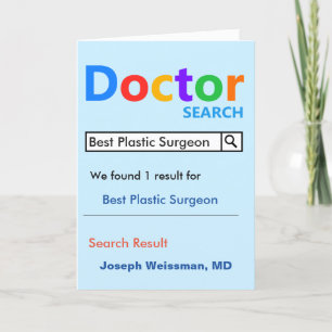 Carte De Remerciements Meilleure recherche de chirurgien plastique