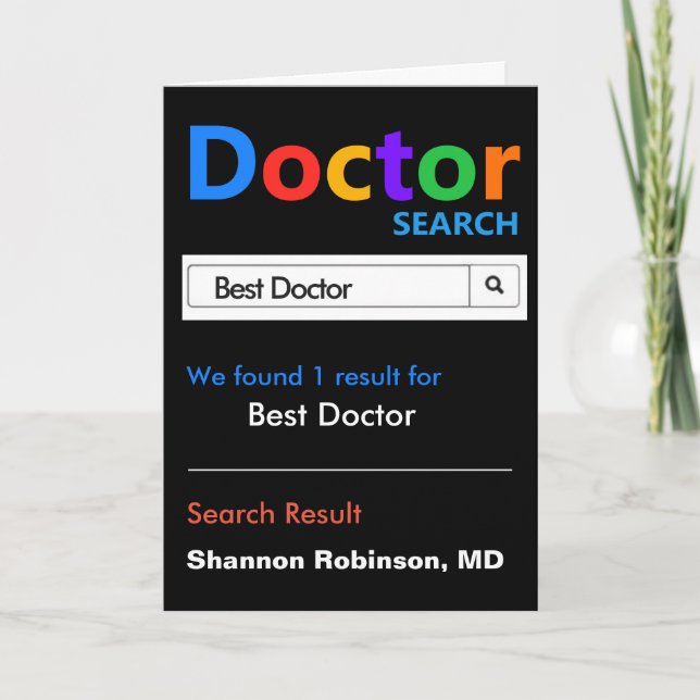 Carte De Remerciements Meilleure recherche de meilleur médecin drôle et m (Devant)