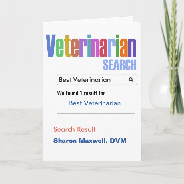Carte De Remerciements Meilleure recherche vétérinaire (Devant)
