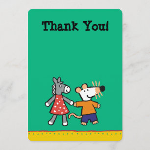 Carte De Remerciements Meilleurs amis Maisy et mains pointillées de prise