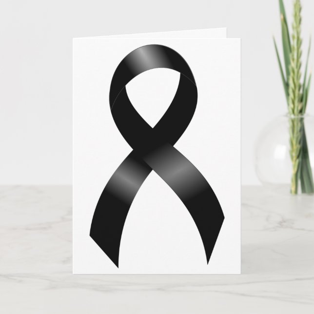 Carte De Remerciements Mélanome | Cancer de la peau - Ruban noir (Devant)