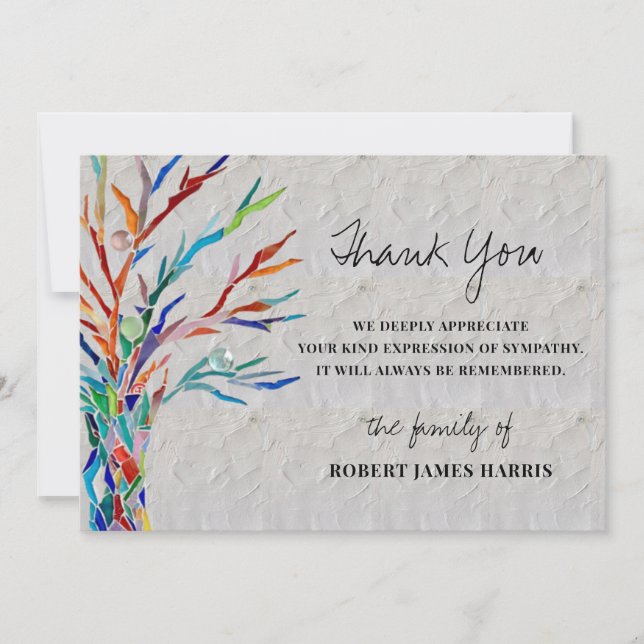 Carte de remerciements mémoire funéraire Sympathy (Devant)