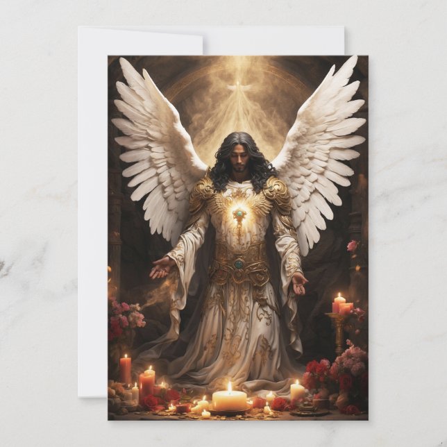 Carte De Remerciements *~* Mémorial Archange Azrael PHOTO AP47 (Devant)