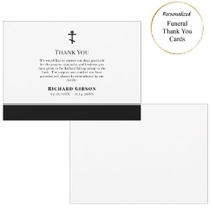Carte De Remerciements Mémorial chrétien minimaliste orthodoxe