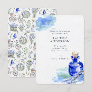 Carte De Remerciements Memorial Country Lavande Rustique Floral Botanique