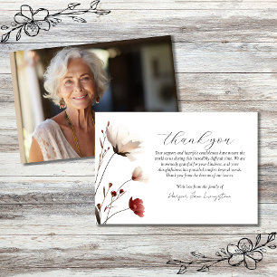 Carte De Remerciements Mémorial de la photo Pink Poppy