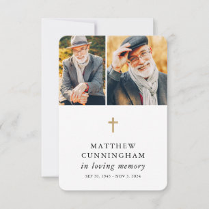 Carte De Remerciements Mémorial en mémoire d'amour Moderne simple prière